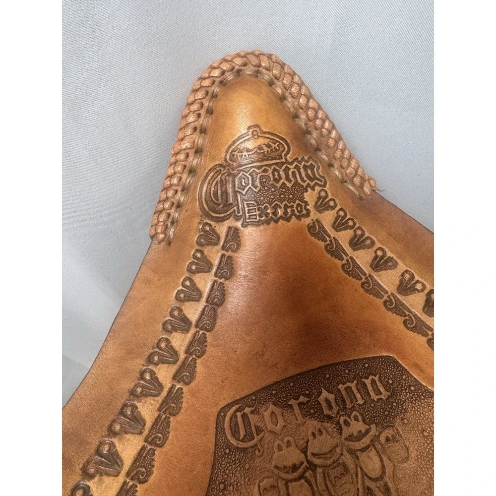 Decorative‎ Corona Beach Club Folding Leather & Wooden Chair Cancun Mexico